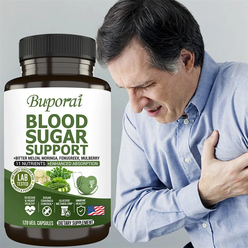 

Blood Sugar Support - Maintains Normal Blood Sugar Levels, Promotes Blood Sugar Metabolism, Non-GMO, Supports The Immune System