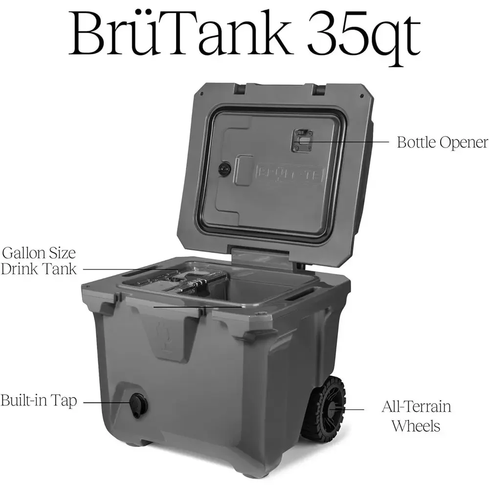 Portable Cooler with Integrated Drink Tank & Tap | Long-lasting Ice, Ideal for Outdoors & Events | 20qt, 35qt, 55qt