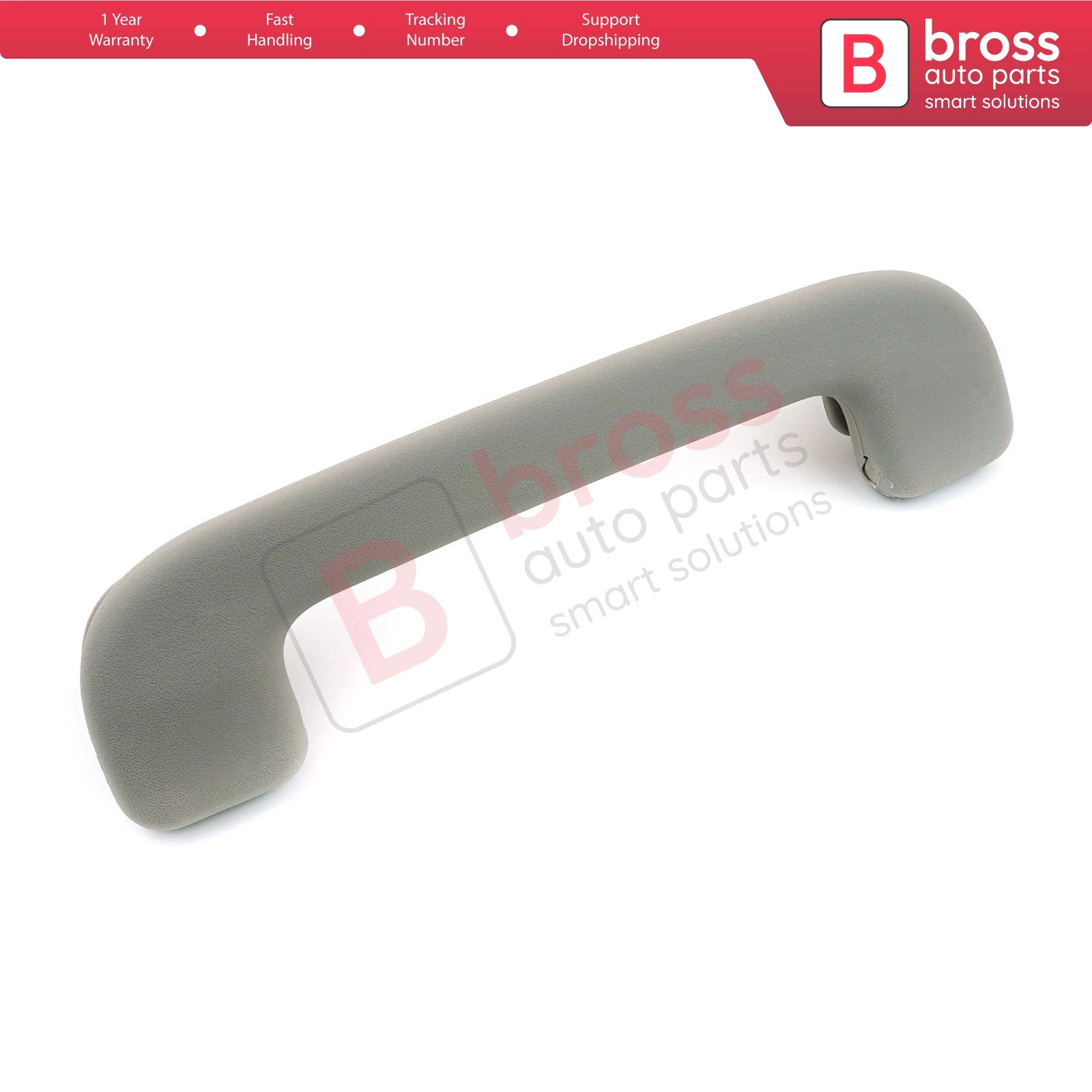 Bross BDP780 Interior Roof Grab Handle Light Gray 8200081864 for Clio MK2 1998-2005, Symbol MK2 1998-2005, Solenza 2003-2005