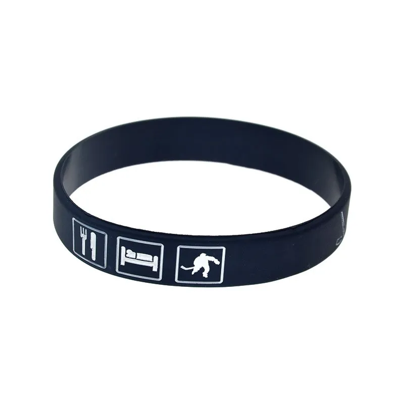 1 Stück/5 Stück „Eat Sleep And Play“ Silikon-Armband, Partygeschenk, Gummi-Armband, Erwachsenengröße – Detail 5