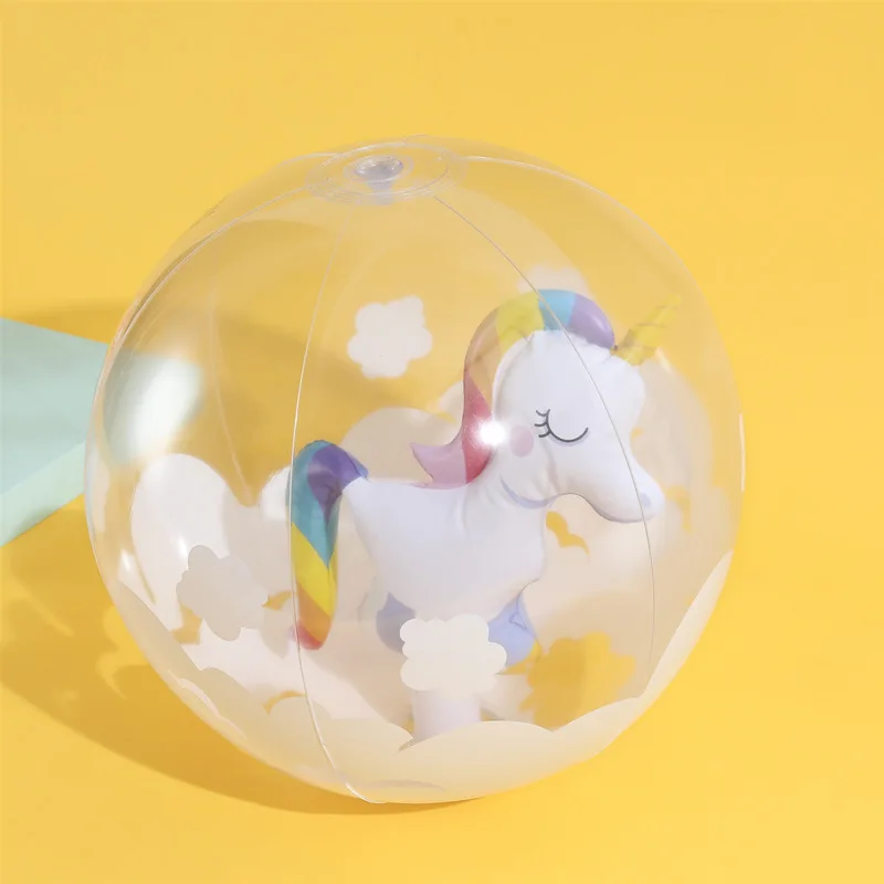 Juguetes inflables de unicornio y Flamenco para piscina, flotador de pelota de playa, anillo de natación, accesorios de fiesta de agua de verano, 1 unidad