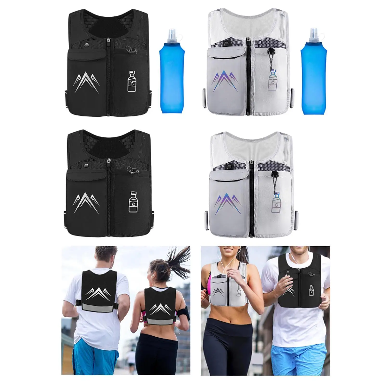 Gilet per idratazione Borsa per sport all'aria aperta Zaino per corridore traspirante Forniture riflettenti