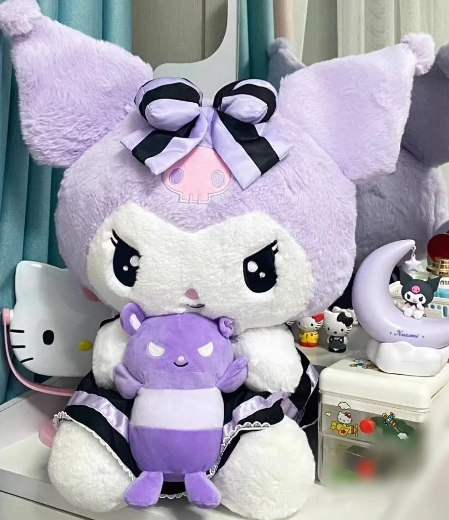 

45*56cm Kuromi Plush Doll Lovely Kuromi Animation Cute Pillow Doll Big Purple Cute Girl Bestie Gifts Bedroom Sofa Decorations