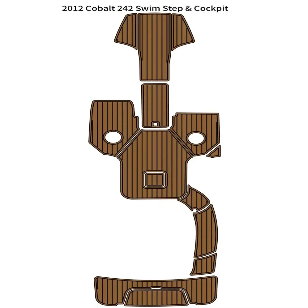 

2012 Cobalt 242 Swim Platform Cockpit Pad Boat EVA Foam Faux Teak Deck Floor Mat SeaDek MarineMat Gatorstep Style Self Adhesive