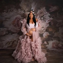 Modern High-quality Fluffy Bridal Gown Tulle Sexy V-neck Maternity Photography Clothing