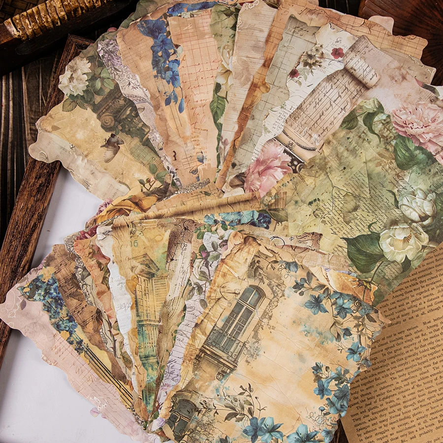 4 قطع، كيس ورق قصاصات من ورق بريستول عالي الجودة للزينة بنفسك - ورق حرفي على الطراز العتيق