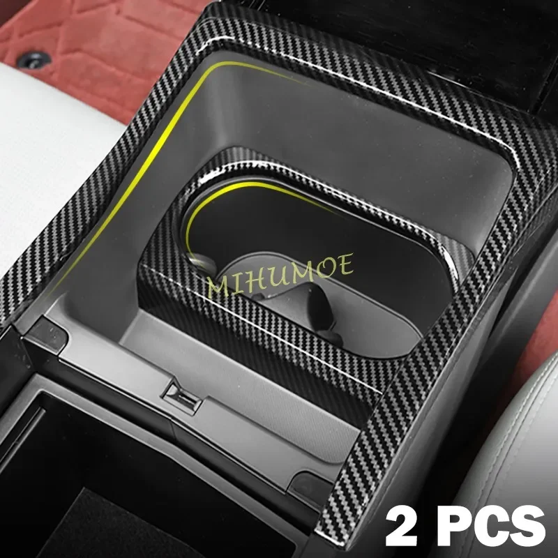 

Для Toyota bZ4X Subaru Solterra из углеродного волокна, внутренняя центральная консоль, передний держатель для чашки, накладки, окружающие