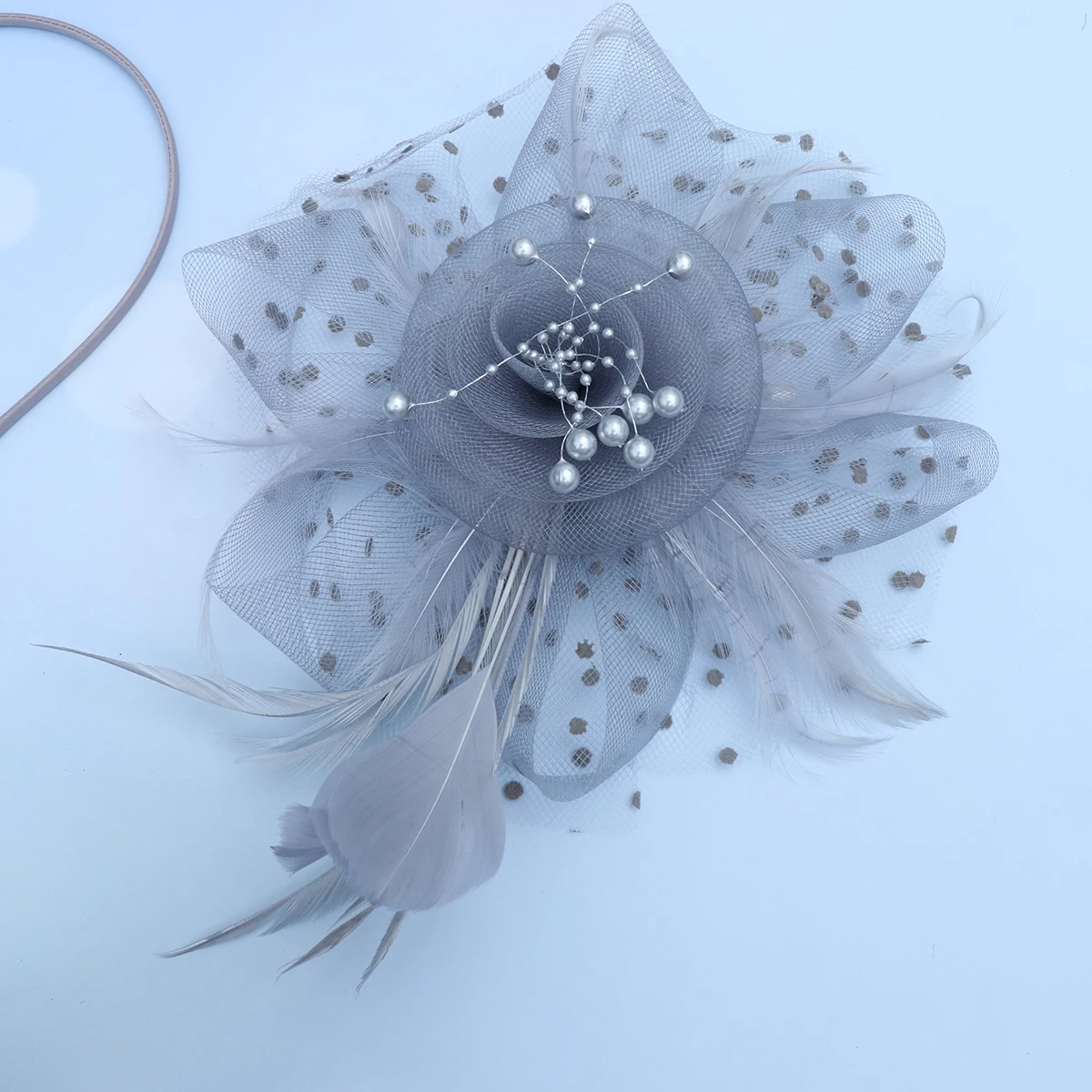 

1 Set Girls Hoops Gauze Cloth Headdress Elegant Hair Clip Flower Hat Headwear Lightweight Vintage Design Party Wear