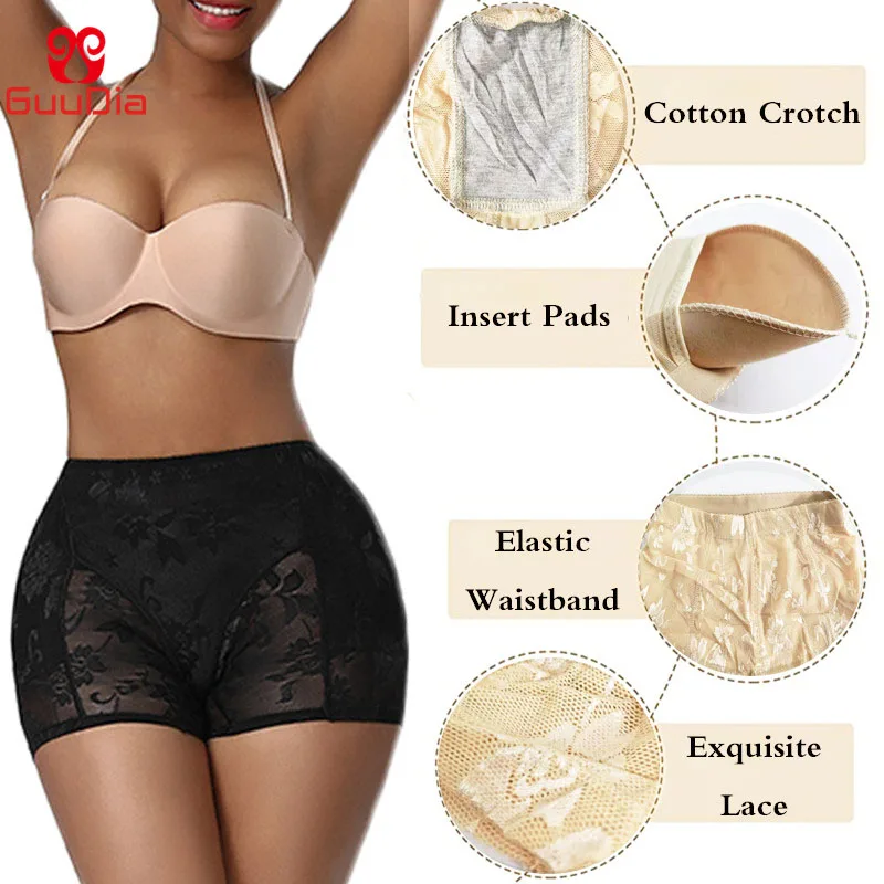 GUUDIA Hip Enhancer From Hip To Butt Body Shaper Panties Lace Jacquard Super Soft Shapewear Briefs Elastic Booty Enhance Butt