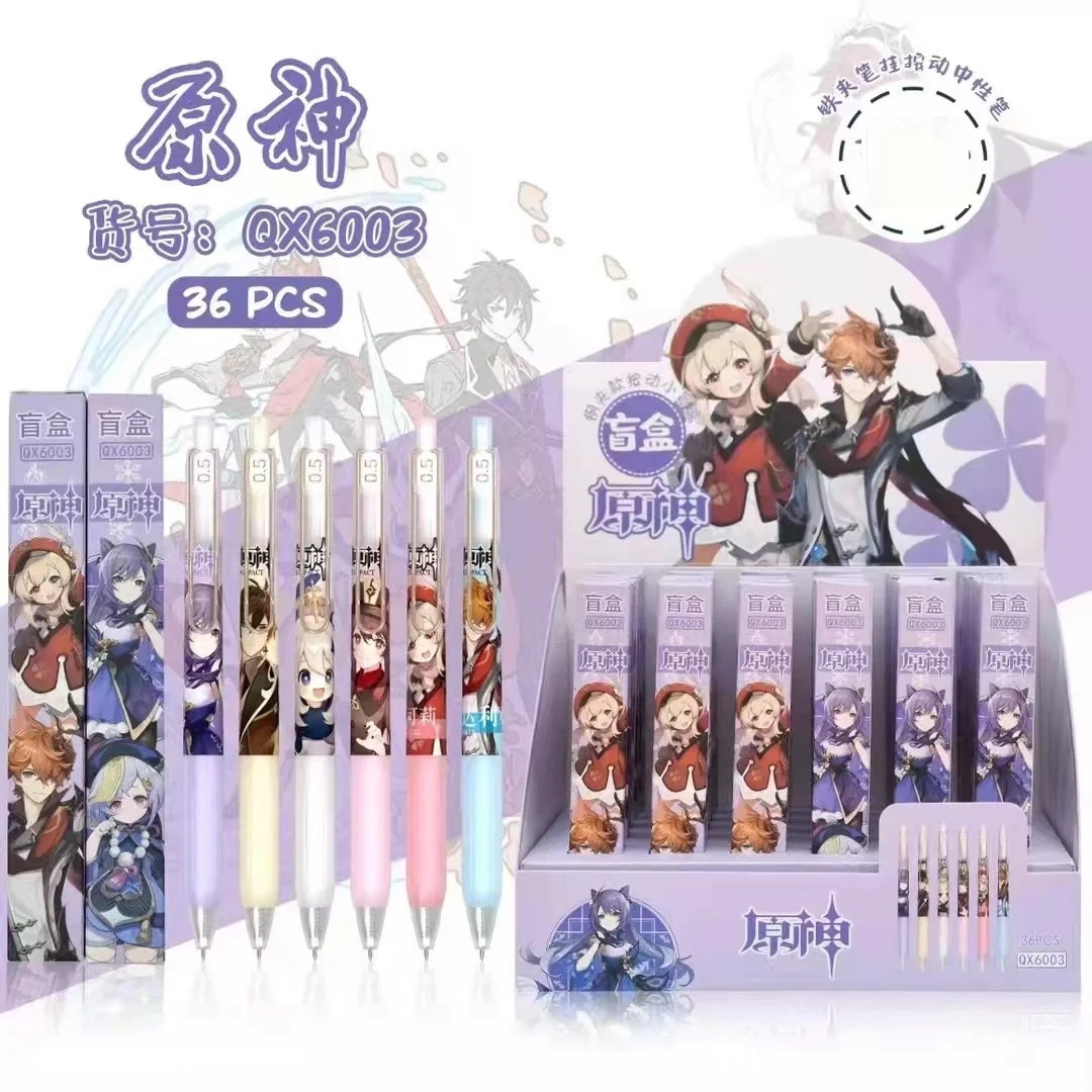 1Pc 2023 Anime Genshin Impact Venti Klee Zhongli Qiqi 0.5mm Gel Pen Speelgoed Studie Briefpapier Gift Collectible pen