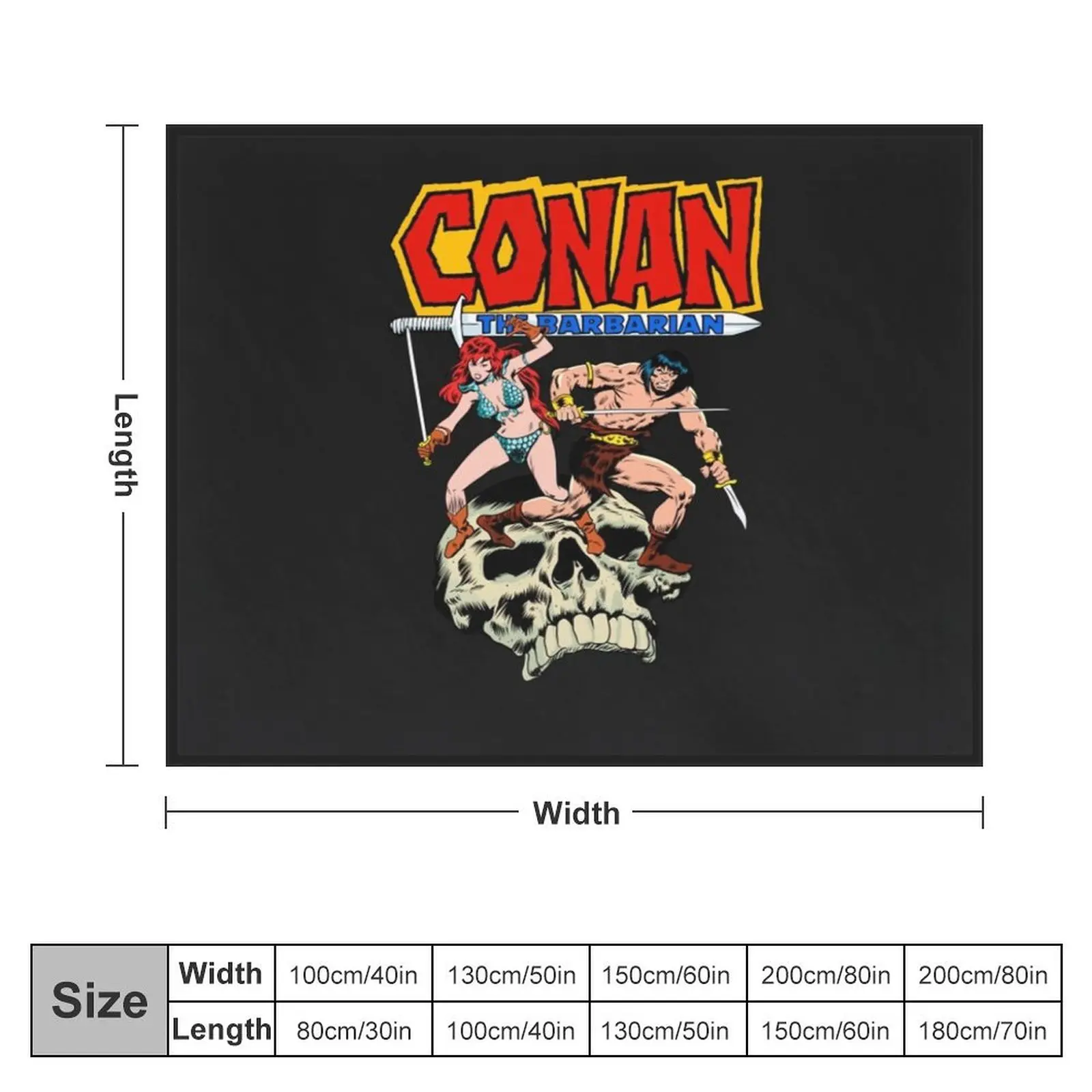 Conan The Barbarian Conan and Red Sonja Throw Blanket Decorative Throw Luxury Blankets