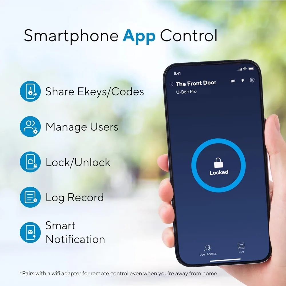 U-Bolt Pro Smart Lock with Door Lever Handle Set, 7-in-1 Fingerprint Keyless Entry Door Lock with App Control, Auto Unlock, IP6