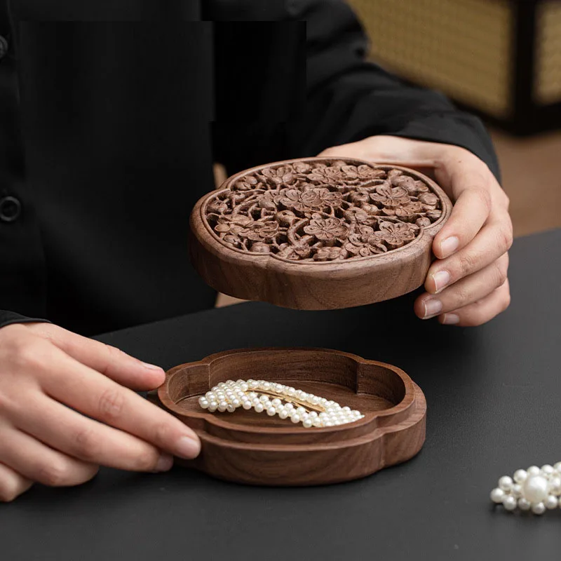 

Retro Walnut Wood Incense Burner Home Study Room Incense Holder Chinese Style Artistic Conception Ancient Style Incense Burner