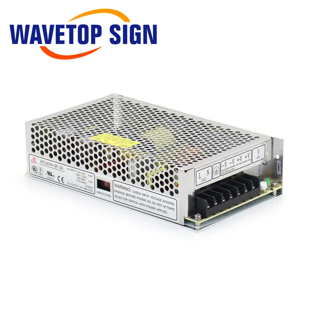 WaveTopSign HF240W-SF-24 Switch Power Supply 110/220VAC to DC24V 10A for Industrial Control / LED / Monitoring and Medical