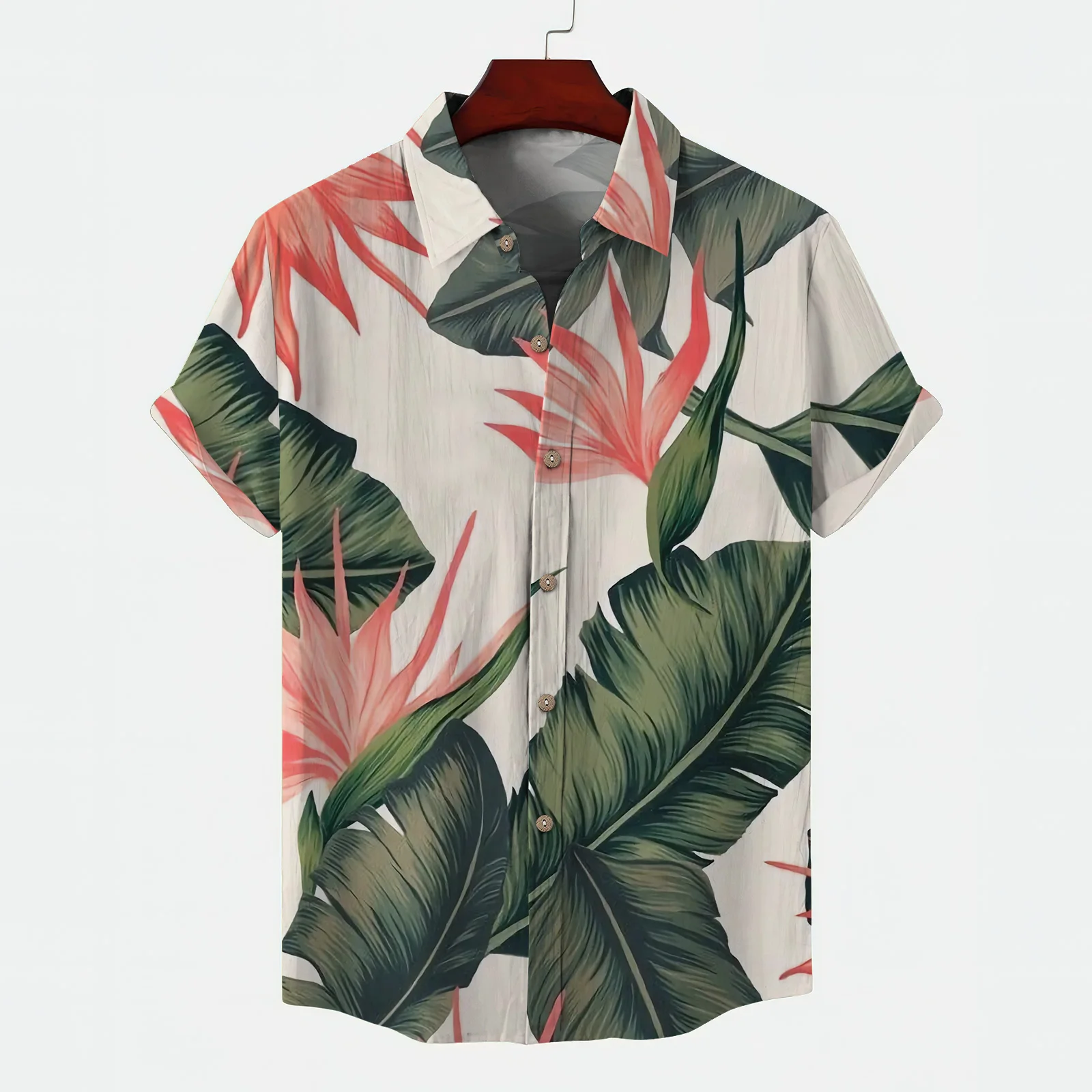 

Hawaii Beach Casual Big size 3D graphic men's shirt, Breathable, men's top, sun, sand, grass, flower pattern, men's clothing