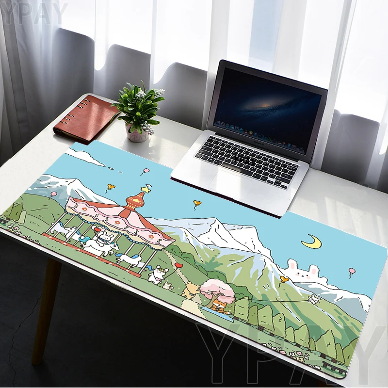 Mouse Pads Cute Gaming Mousepads 100x55cm Large Mousepad Gamer Rubber Mat Company Desk Pad Kawaii Design For Gift