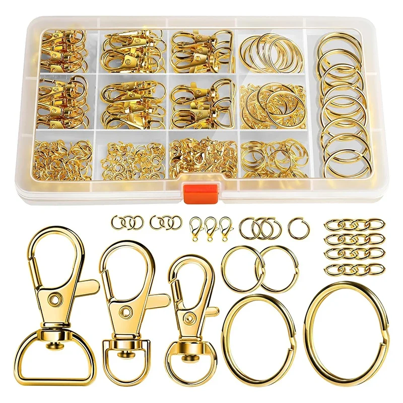 

Keychain Making Kit 265PCS Key Chain Clips Rings Lanyard Hooks Lobster Claw Clasps Jump Rings for Key Chain Making Jewelry DIY