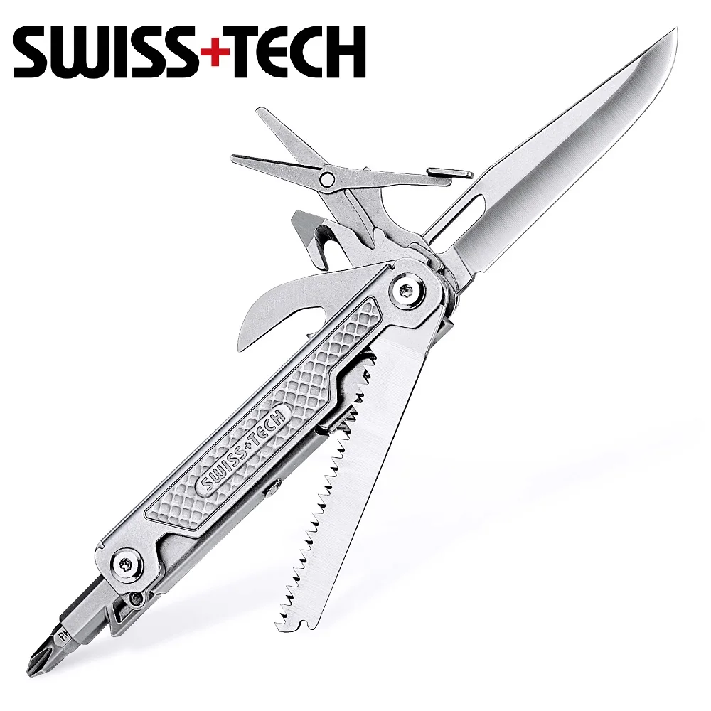 SWISS TECH 11 in 1 Folding Multi Knife, Outdoor Pocket Mini Portable Knife, Multitool Knife Portable Folding Knife,Camping