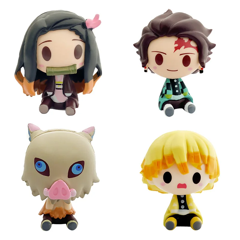 4cm Figuren Demon Slayer Obanai Miritsu Genya Tengen Tomioka Giyuu Shinobu Kanawo Gyoumei Muichirou Ornamente Mini-Modell Spielzeug-Set – Detail 18