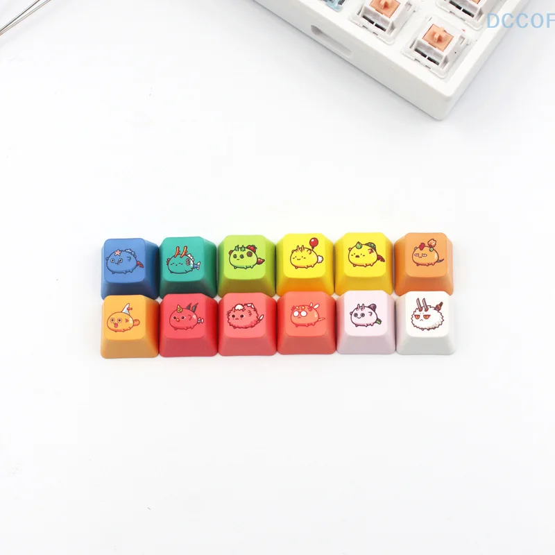 12 Color Cute Little Monster Keycaps, Game Mechanical Keycaps, Personalized DIY Mechanical Keycaps