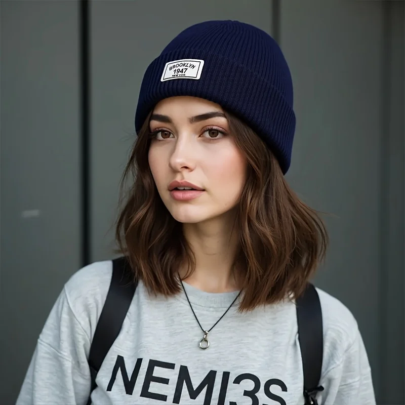 1 قطعة الرجال الدافئة مرونة عالية البوليستر محبوك قبعة موضة إلكتروني التصحيح قبعة شتوية Gorros الرياضة الترفيه الهدايا عيد الحب ارتداء #4