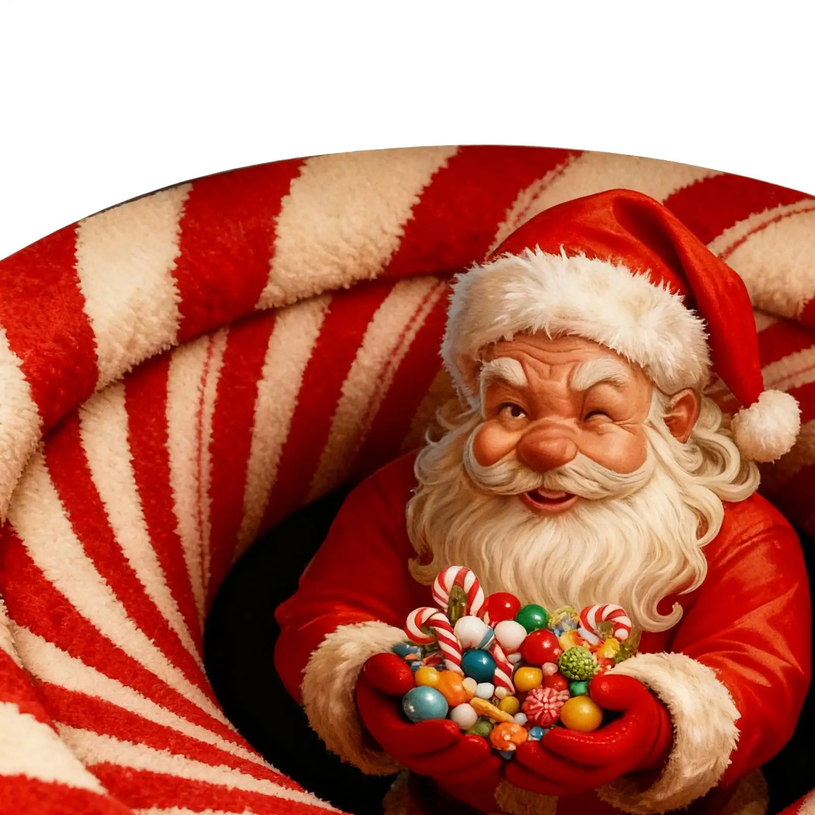 Christmas Rugs Indoor Optical Illusion Santa Claus Anti-Slip Area Rug Christmas Decorations For Living Room Entryway Office Dorm