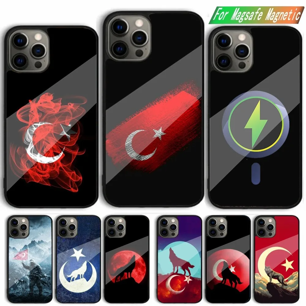 

Turk Wolf Turkey Flag Phone Case For iPhone 15,14,13,12,11,Plus,Pro,Max Mini Magsafe Magnetic Wireless Charging