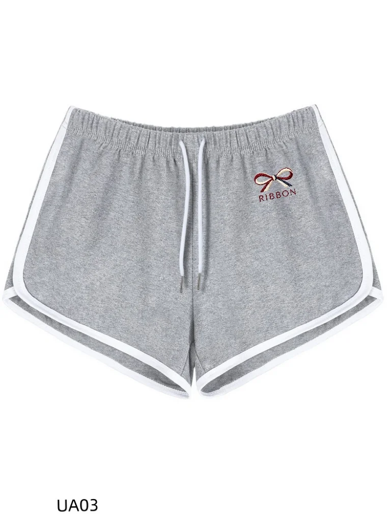 Soft Cotton Women's Casual Wei Shorts Contrast-color Hanging Drawstring Daily Home Outdoor Jogging Shorts