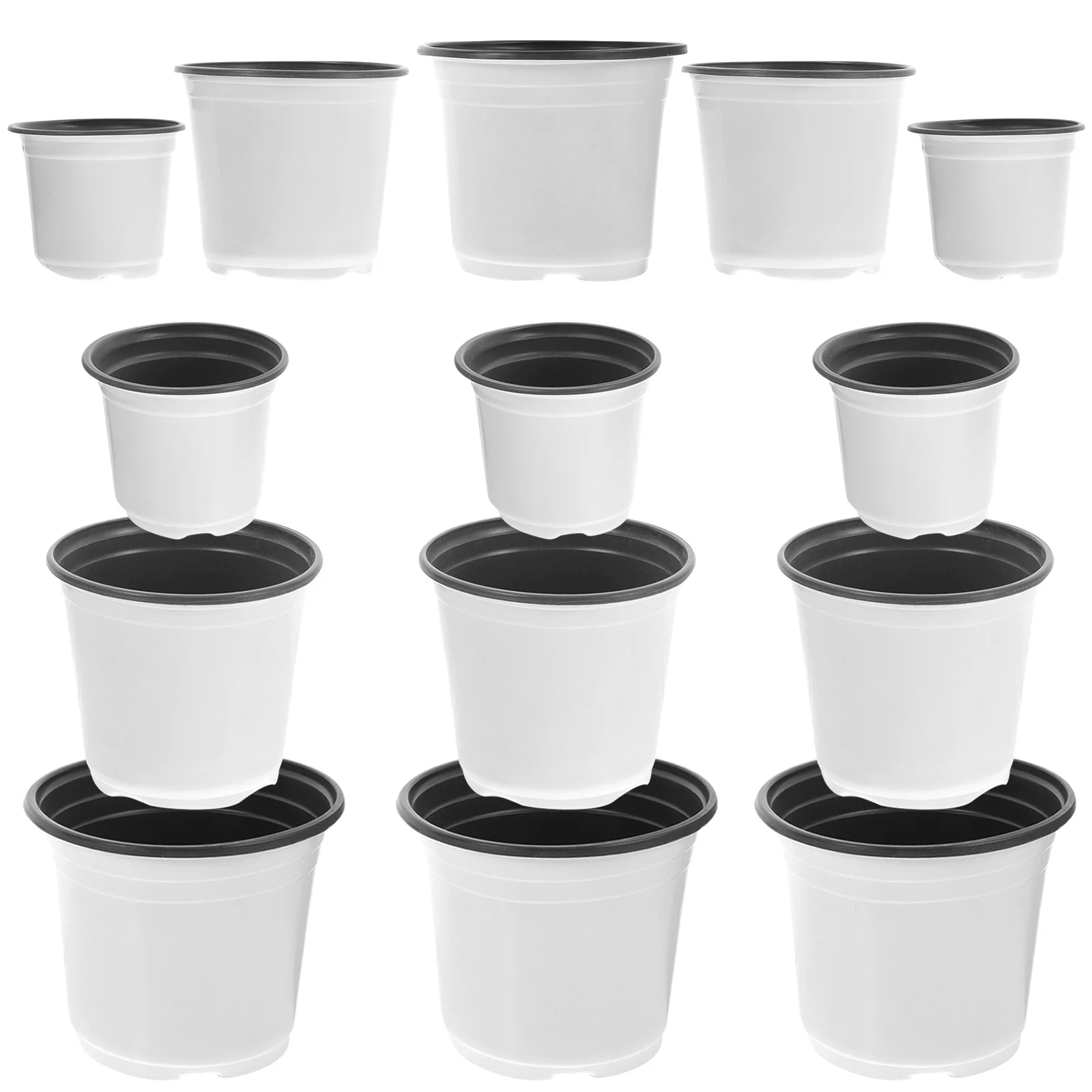 

30pcs Plastic Flower With Drainage Holes Lightweight Durable For Indoor Outdoor Garden Nursery Seedling Starter