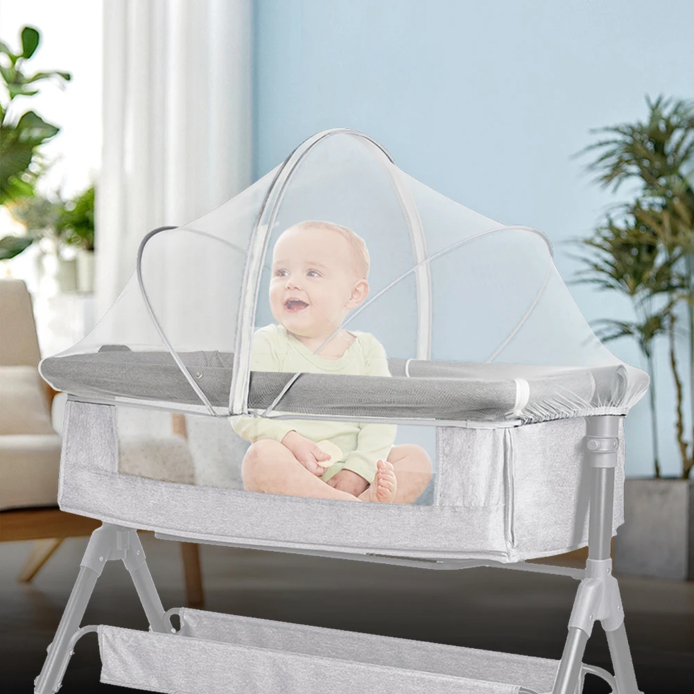 Foldable Mosquito Net Breathable Folding Crib Cover Bassinet Mosquito Net Cover for Baby Crib To Keep Cats/Bugs Out