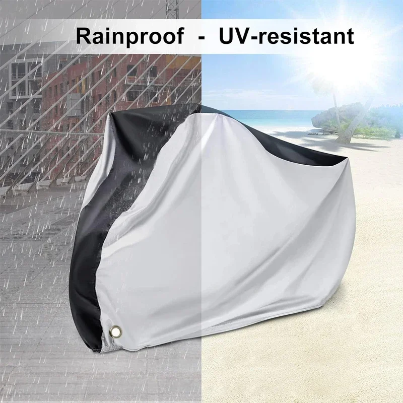 Bike Cover Waterproof Outdoor Bicycle Cover Rain Sun UV Snow Dust Wind Proof with Lock Holes for Mountain Road Heavy Duty Bikes