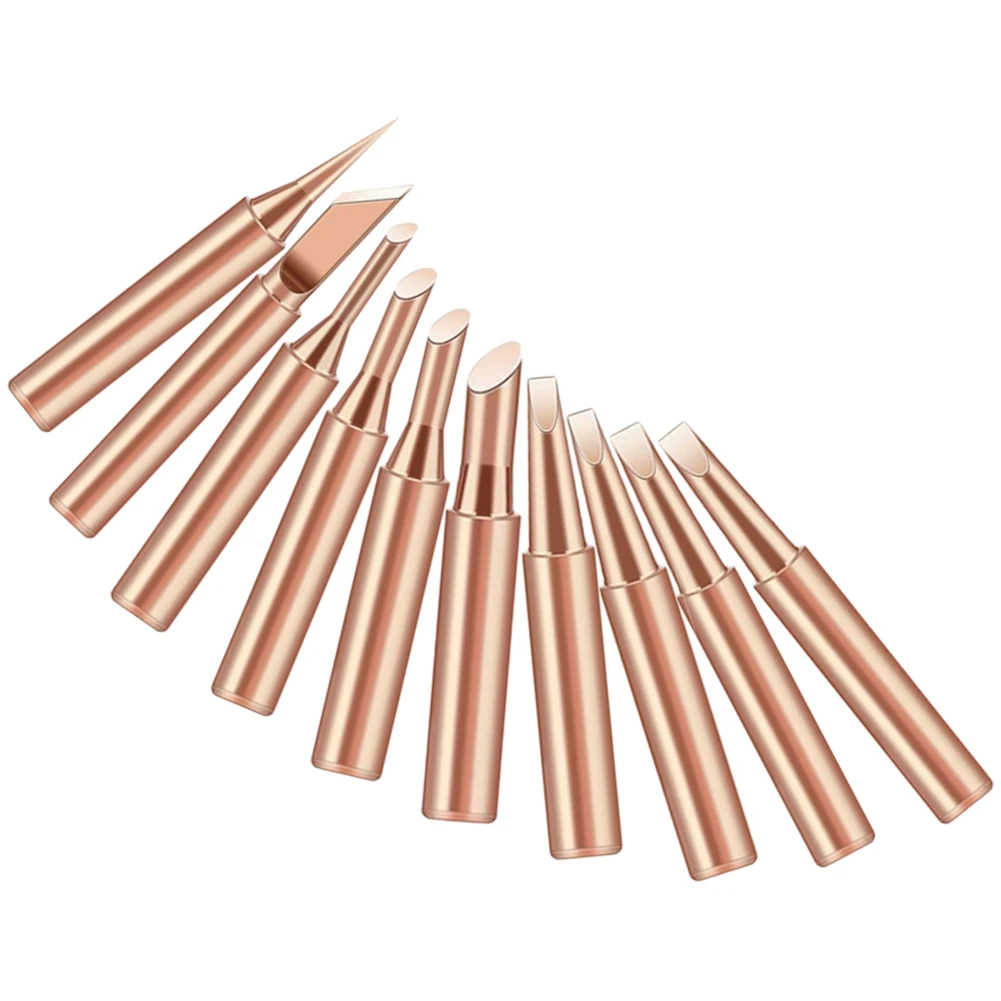 10Pcs 900M-T Series Welding Tips Lead-Free Welding Solder Tip Pure Copper Soldering Iron Head Welding Soldering Accessories