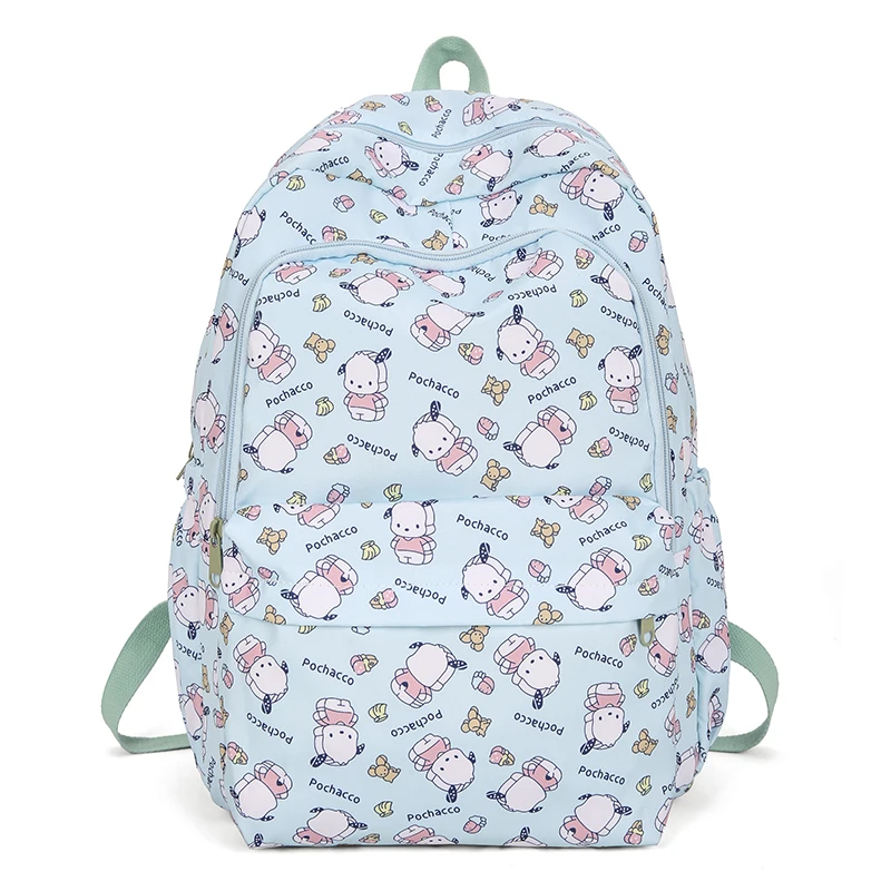 kuromi Cinnamoroll Full-Width Printed Backpack, Girls Large-Capacity Backpack Travel Bag, Portable Outdoor Backpack Laptop Bag