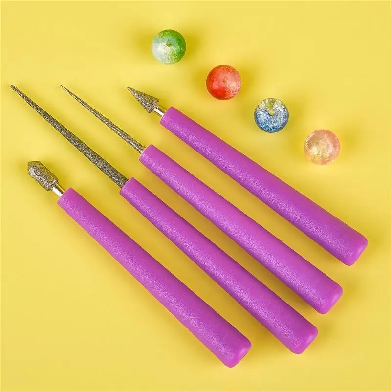 Tipped Bead Reamer Burr Beading Hole Enlarger Tools Puncher For DIY Jewelry Making Bead Reamer Beading Hole Tools