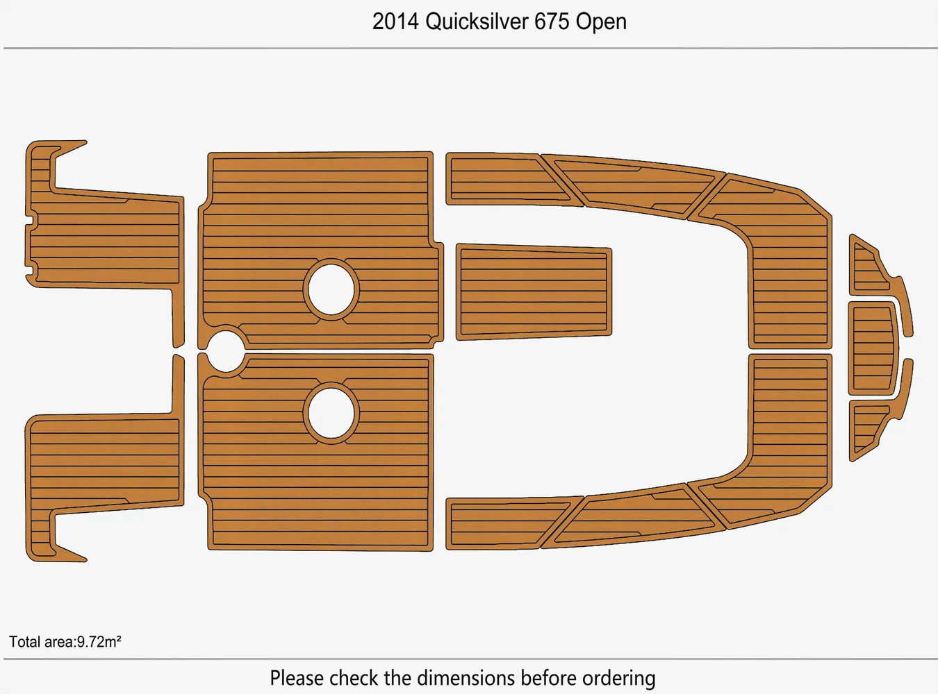 2014 Quicksilver 675 مفتوح 1/4 "6 مللي متر إيفا رغوة عدم الانزلاق بولي كلوريد الفينيل خشب الساج التزيين البحرية حصيرة سيديك gatorstep السجاد أرضية بحرية #2