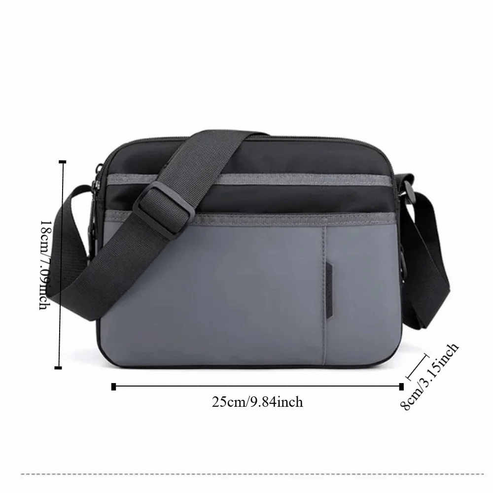 حقيبة كتف رجالية بكتف واحد ذات سعة كبيرة من القماش حقيبة ساعي البريد متعددة الوظائف متعددة الجيوب حقيبة كروس من النايلون
