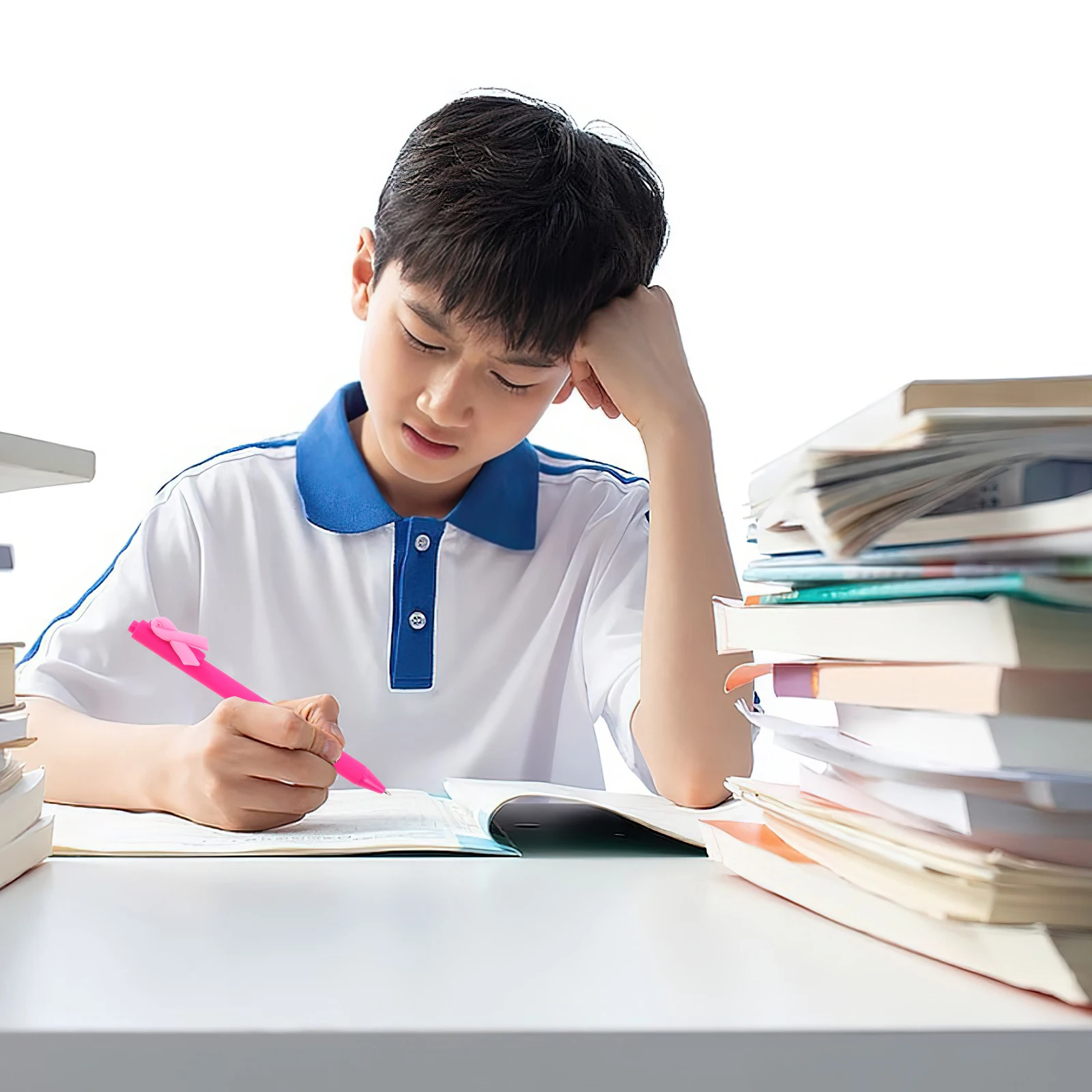 

5Pcs Ribbon Ballpoint Pen Plastic Smooth Writing Pens Fun Ribbon Shape Pens Charity Fundraising Volunteer Aid Students Office