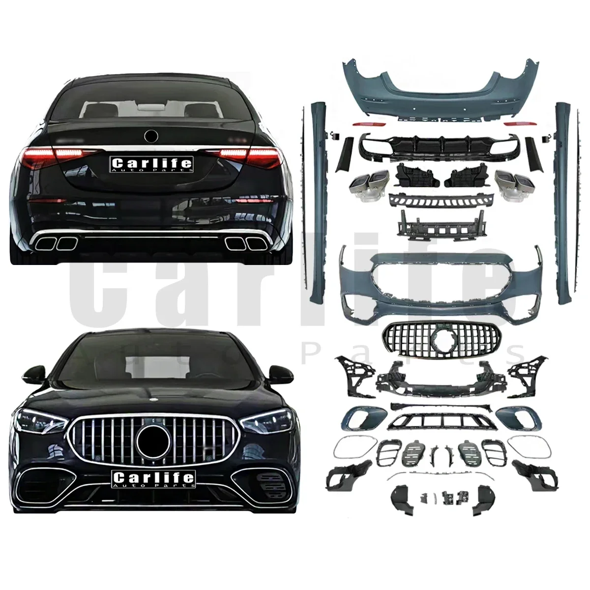 

Front Rear Bumper W223 Body Kit Upgrade S63 AMG Bodykit For Mercedes Benz S Class W223 2021+