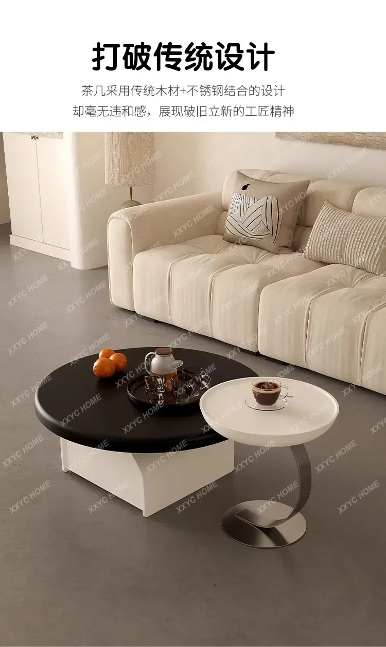 X-S  Modern Coffee Table Advanced Living Room Household  Light Luxury New Round Coffee Table Com HG