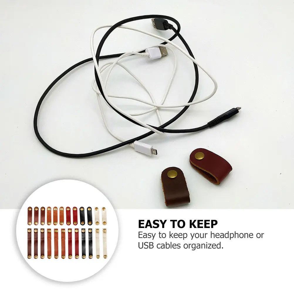 24Pcs Handmade Cable Winder Cord Organizer for Data Lines Earphone Straps USB Cords Tangle-Free Portable Wire Management