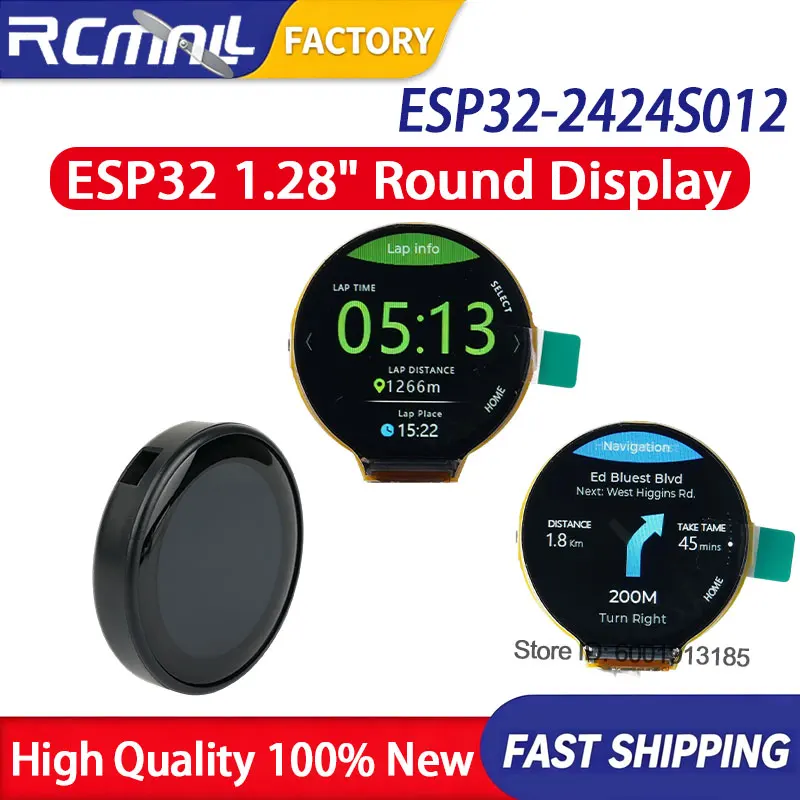 ESP32-2424S012C-I 1.28 Inch Round Smart LCD Display Module Capacitive Touch Screen Compatible with Arduino Home Office Setup