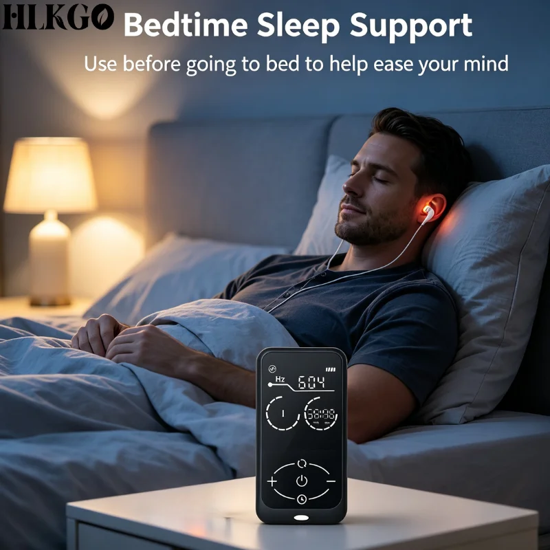 Portable Vagus Nerve Stimulation Device Ear Clip Sleep Aid for Restore Calm Better Sleep Stress Anxiety Relief Home Therapy