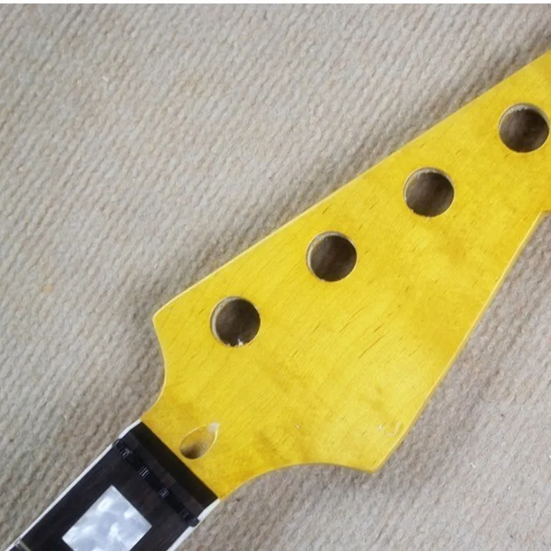 20Frets Maple Electric bass Guitar Neck Rosewood Fingeboard Yellow Paint Guitarra Musical Instruments Accessories