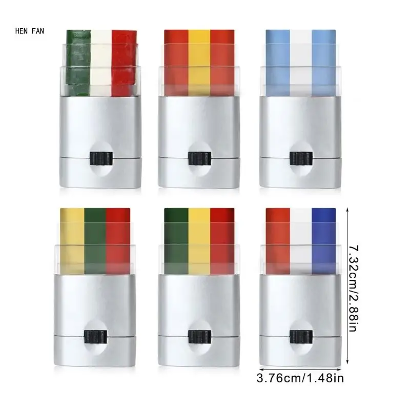 페이스 페인트 펜 오래 지속되는 방수 풀 커버리지 스포츠 페이스 바디 페인트 메이크업 축구 M89D 용 3 색 팬 오일 페인트