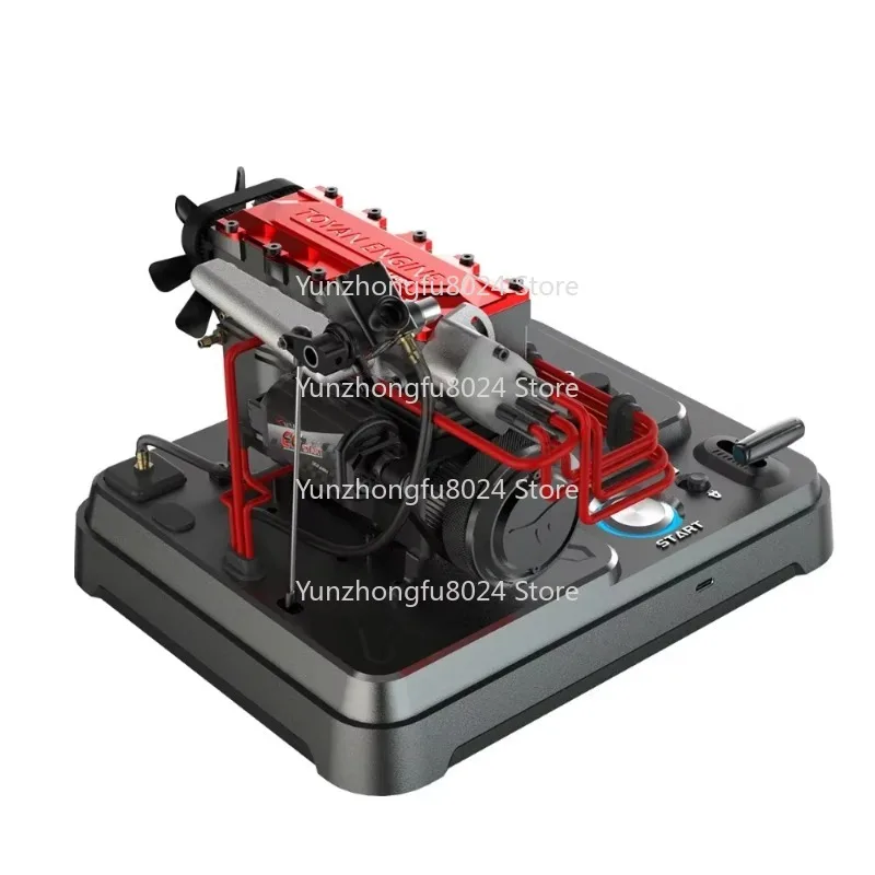 Engine L4 Inline 4 Cylinder Engine Model 14CC Metal Mini Internal Combustion Engine Toy Gift