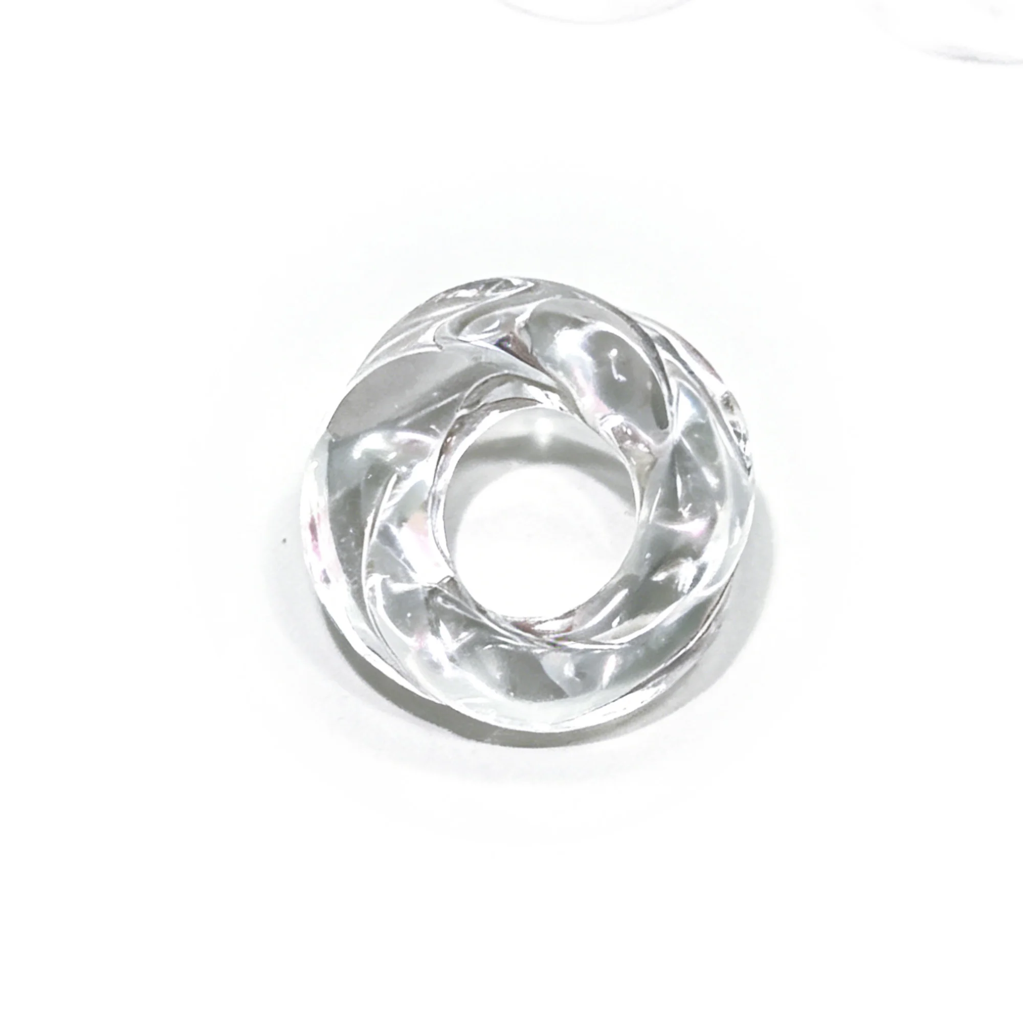

Natural Clear Quartz Geometric Knot Pendant, 19.5mm, Minimalist Dainty Necklace Charm for Women & Men, Layering Piece
