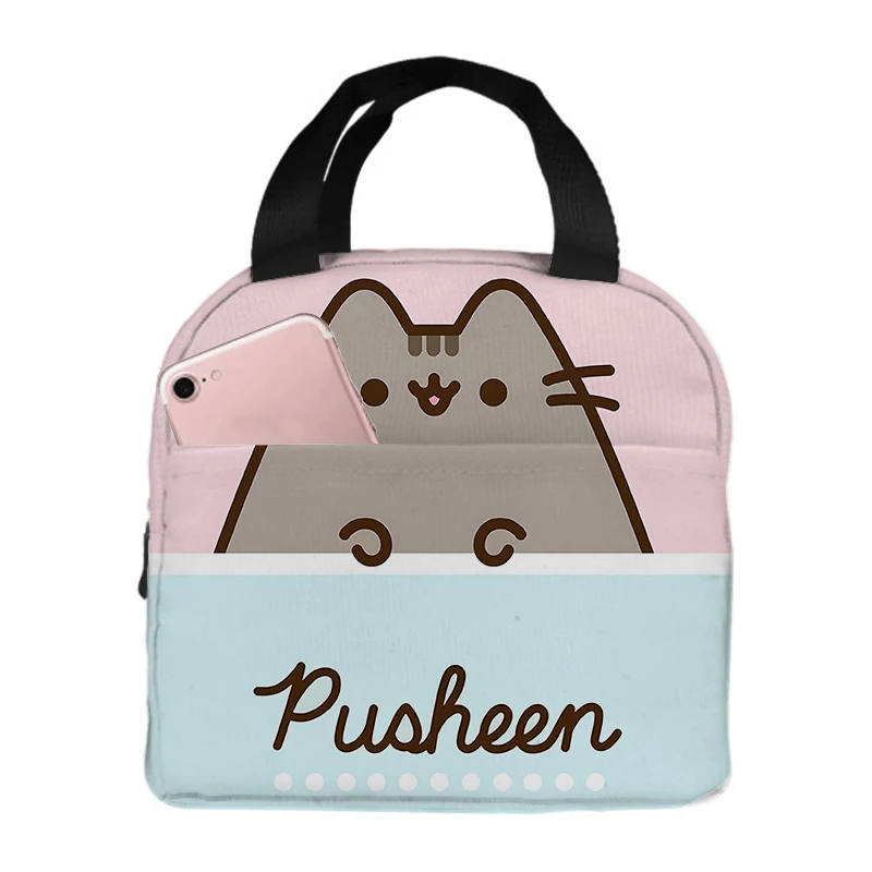 Kawaii Pusheen Kids Anime 3D Printed Lunch Bag bambini Creative Cute Food Insulation Bags Cartoon Handbag Storage Tote Gifts