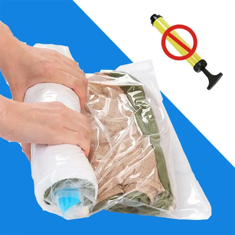 Clothes Compression Storage Bags Hand Rolling Clothing Vacuum Bag Packing Sacks Travel Space Saver Bags For Luggage Seal Bags