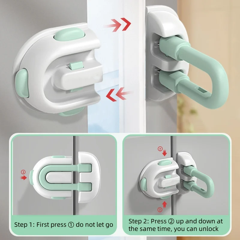 2 buah kunci pengaman anak kunci laci pelindung bayi anti-jepit tangan multi-fungsi anti-pembuka selot pintu lemari kulkas