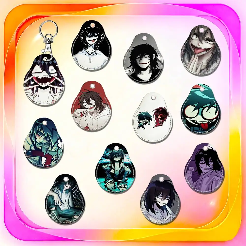 For Creepypasta Killer Jeff For AirTag Case Card Holder Keychain ID Credit Bank Access Badge For Air Tag Case Shell